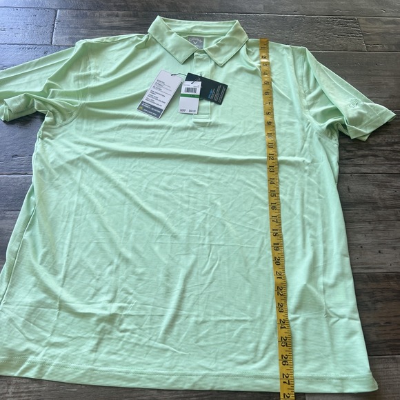 Callaway Golf Polo Shirt Mens Size Large Green White Stripe Dry Performance NWT - Picture 7 of 8